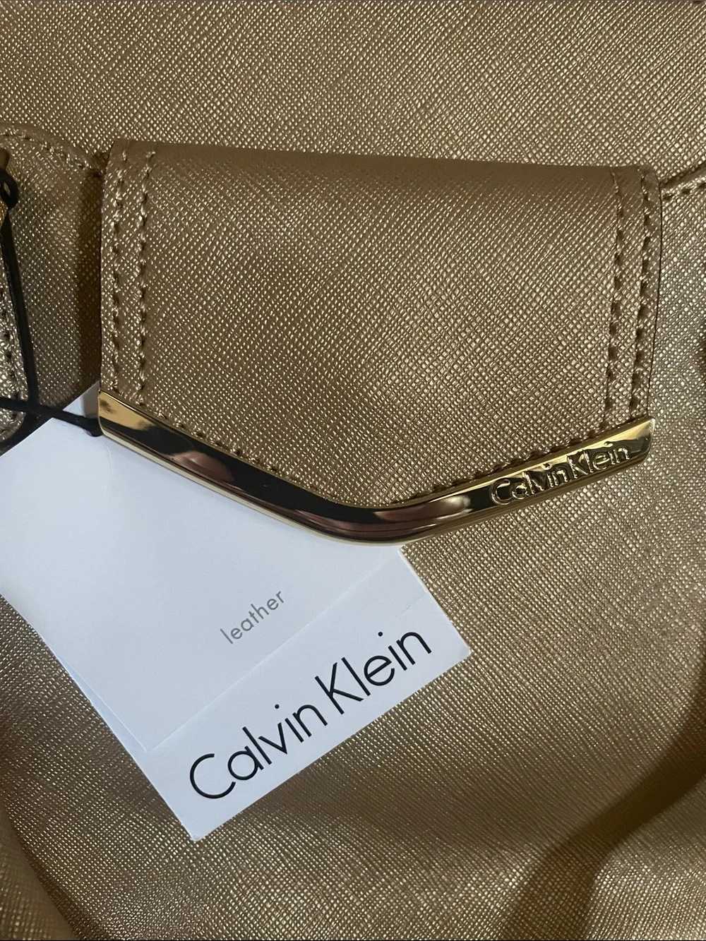 Calvin Klein Metallic Gold Satchel Purse